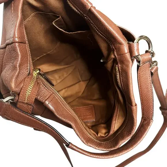 COACH Chicago Gallery Park Pebbled Leather Hobo Crossbody Bag in Brown Crossbody - Picture 14 of 15
